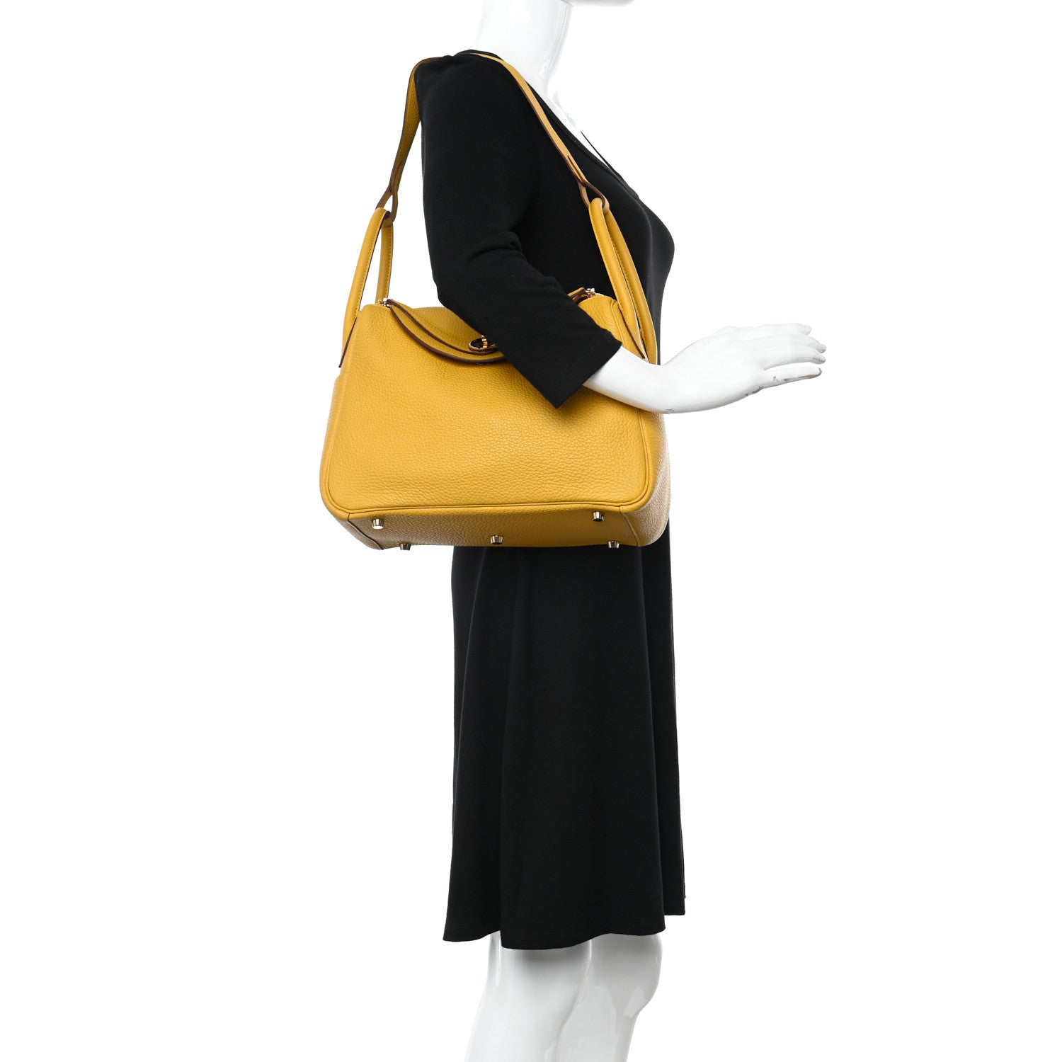 Hermes Taurillon Clemence Lindy 30 Jaune Ambre 2 of 12