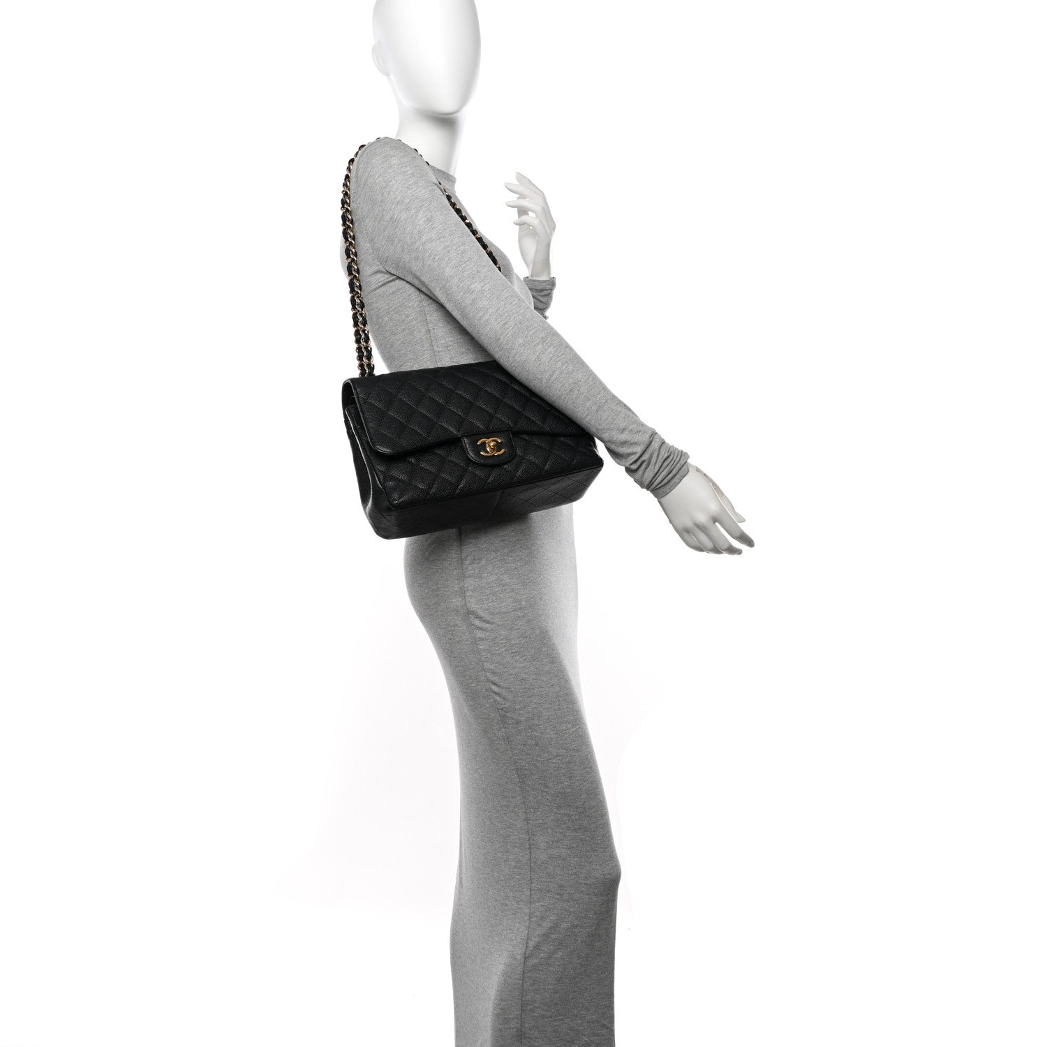 Chanel Caviar Quilted Jumbo Double Flap Black 2 of 11