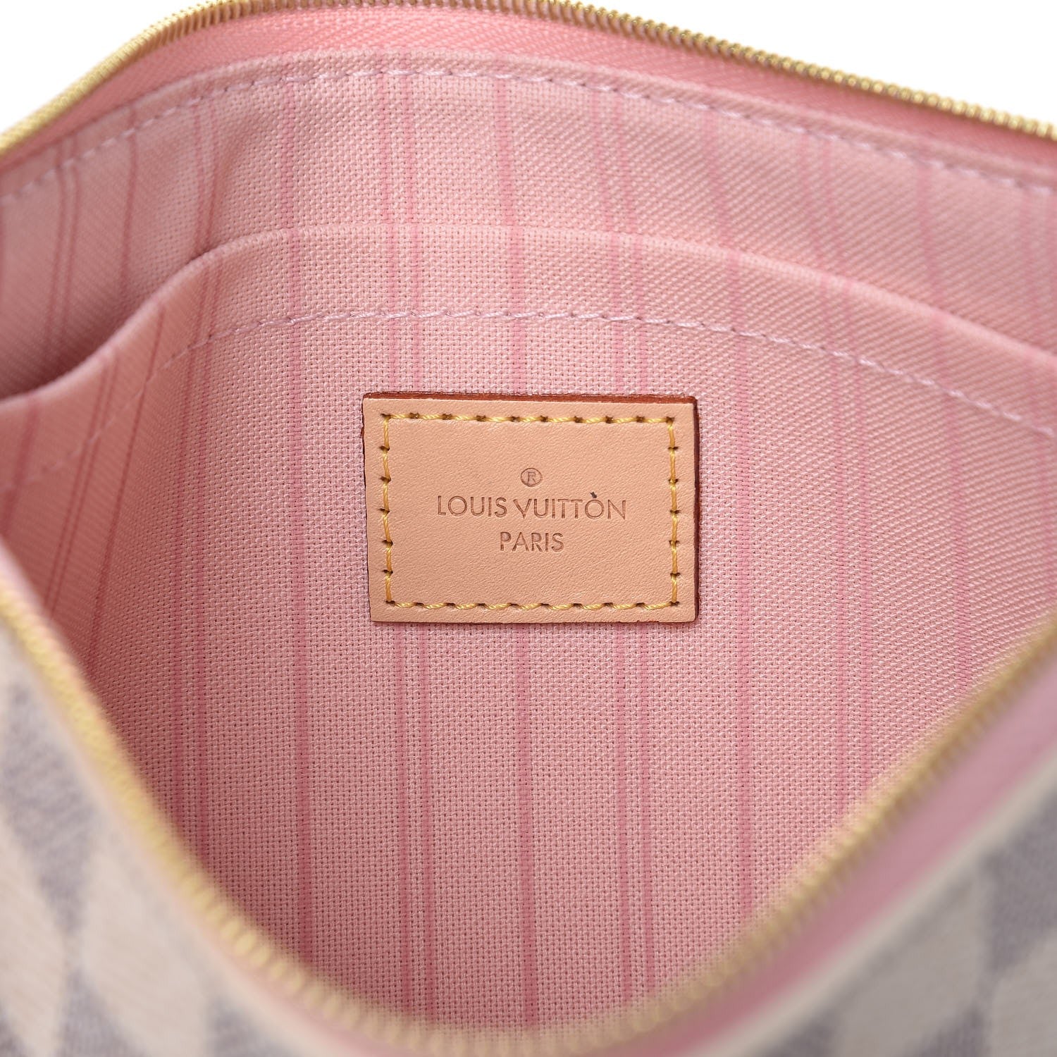 Louis Vuitton Damier Azur Neverfull MM GM Pochette Rose Ballerine 6 of 7