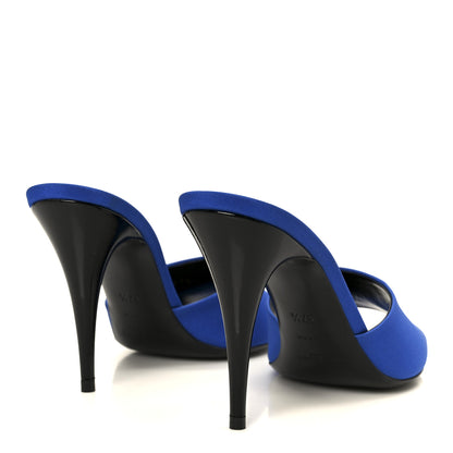 Saint Laurent Crepe De Chine Sandals 37.5 Picasso Blue 5 of 10