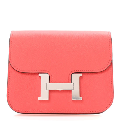 Hermes Evercolor Bi-Color Constance Slim Wallet Rose Texas Sienne 3 of 9