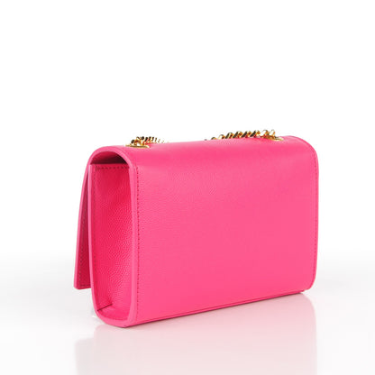 Saint Laurent Grain De Poudre Small Classic Monogram Satchel Fuchsia 3 of 7