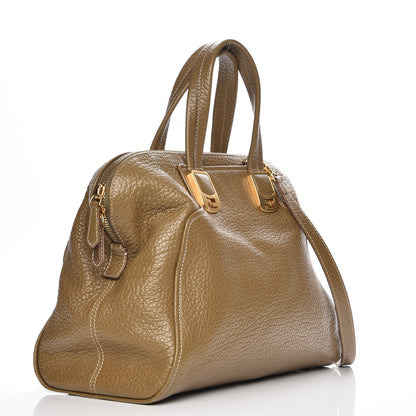 Fendi Pebbled Calfskin Large Chameleon Tote Brown 4 of 13