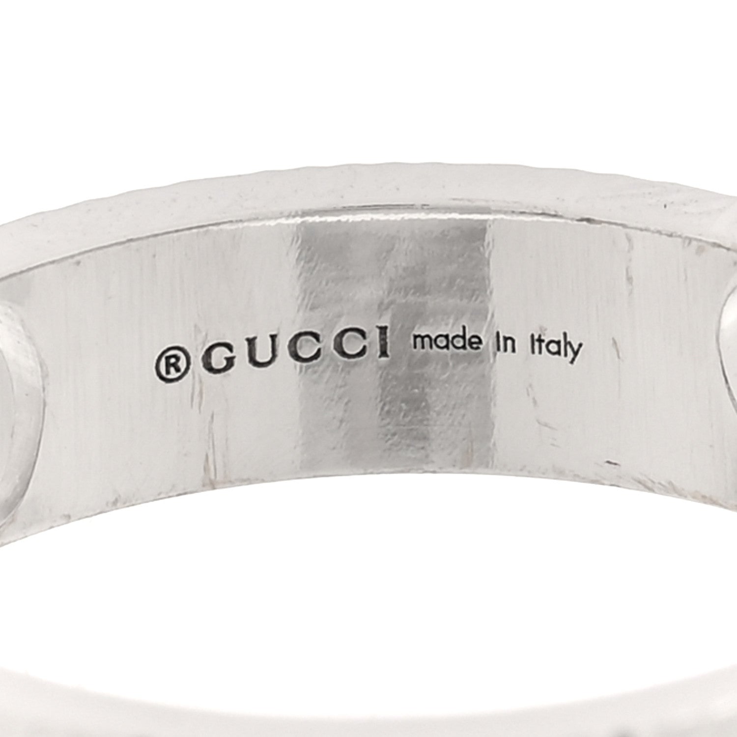 Gucci 18K White Gold Icon Heart Band Ring 49 4.75 4 of 5