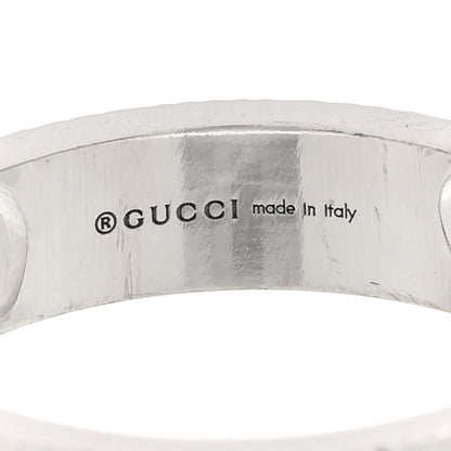 Gucci 18K White Gold Icon Heart Band Ring 49 4.75 4 of 5