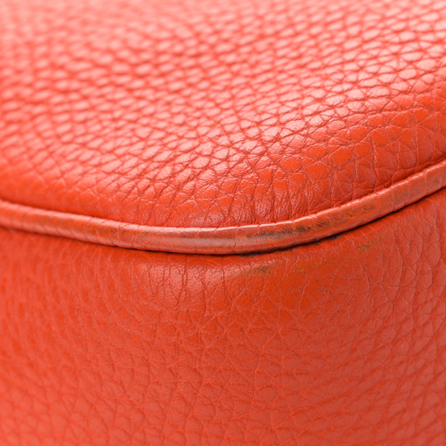 Pebbled Calfskin Small Soho Disco Bag Sun Orange