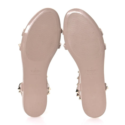 Valentino Garavani PVC Jelly Rockstud Caged Sandals 38 Poudre 6 of 8