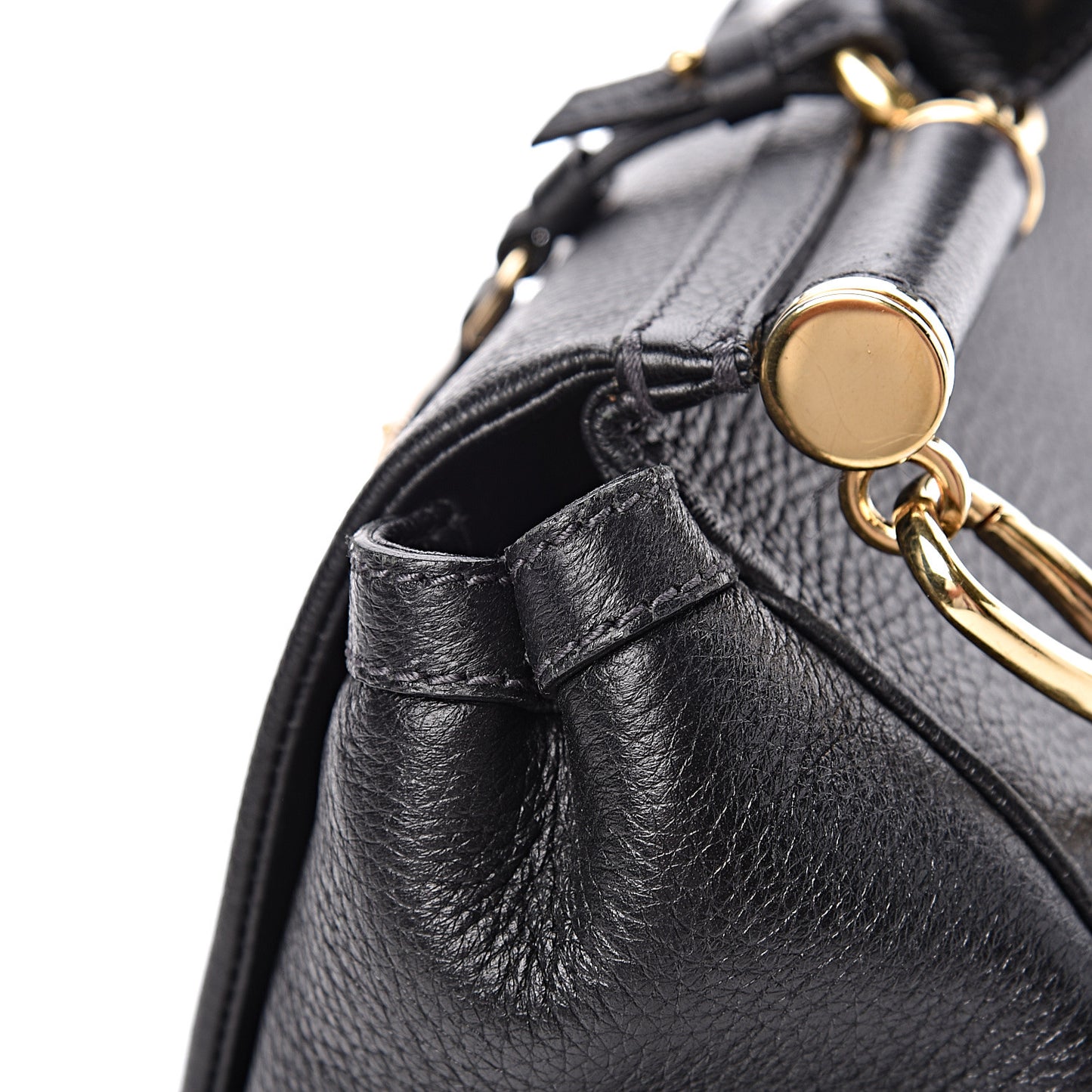 Grained Deerskin Medium Miss Sicily Satchel Black