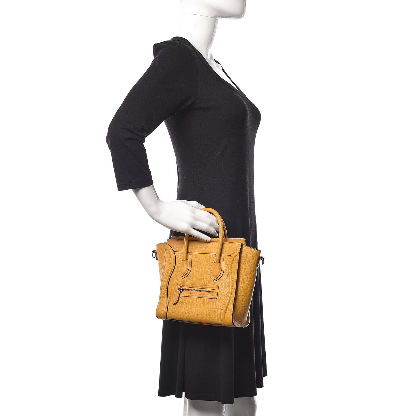 Drummed Calfskin Nano Luggage Ocre