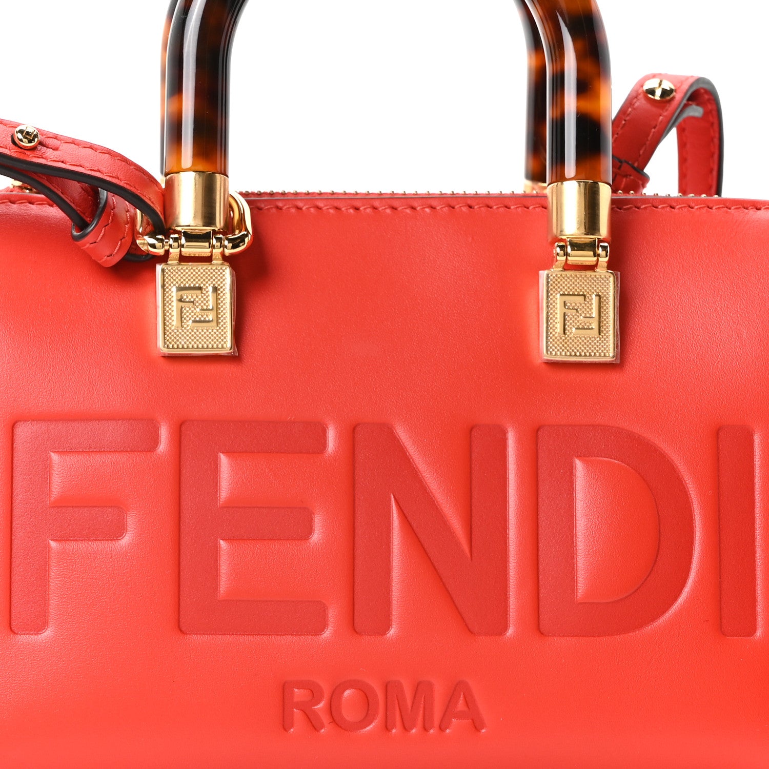 Fendi Vitello King Plexiglass Logo Embossed Mini By The Way Top