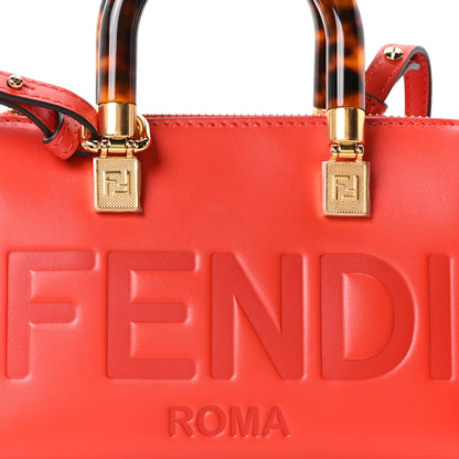 Fendi Vitello King Plexiglass Logo Embossed Mini By The Way Top Handle Boston Bag Papavero 7 of 10