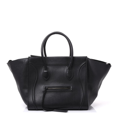 Celine Supple Calfskin Medium Phantom Luggage Black 1 of 12