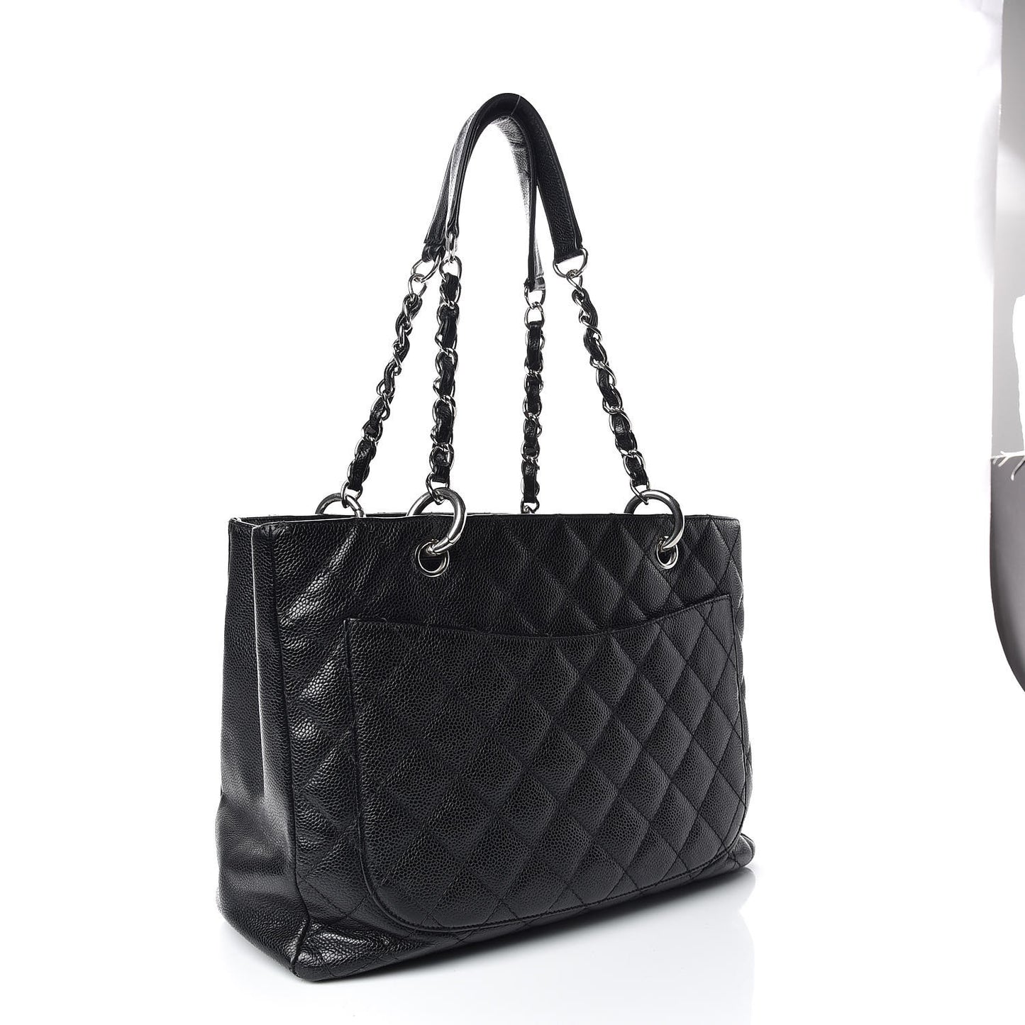 Caviar Quilted Grand Shopping Tote GST Black
