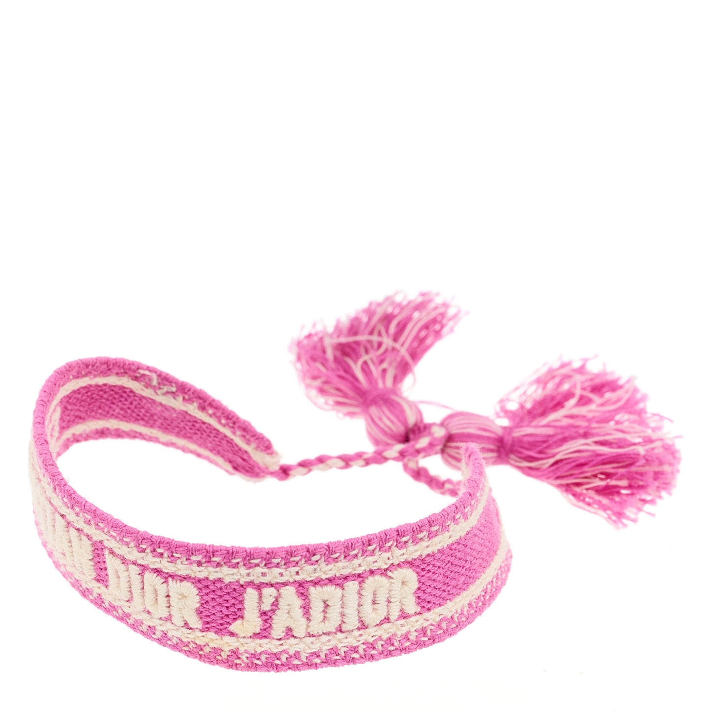 Woven Cotton J'Adior Friendship Bracelet Hot Pink