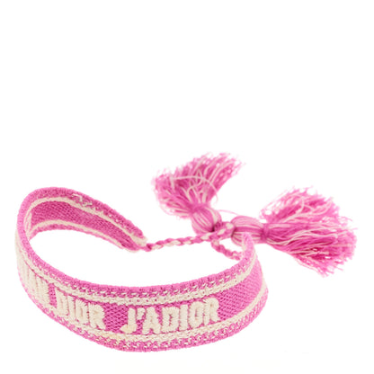 Christian Dior Woven Cotton J'Adior Friendship Bracelet Hot Pink 2 of 3