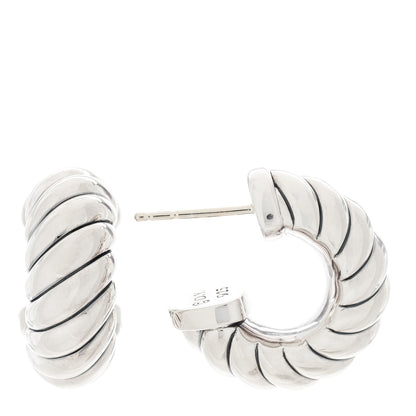 David Yurman Sterling Silver Sculpted Cable Shrimp Earrings 1 of 4