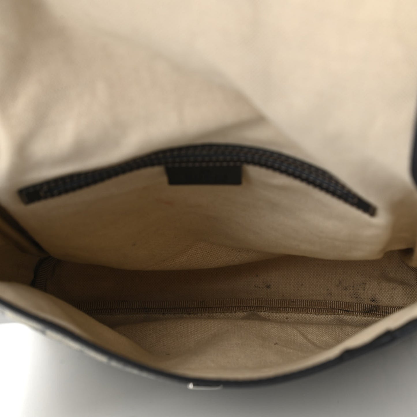 GG Plus Monogram Sellieria Calfskin Small Flap Messenger Bag Beige Blue