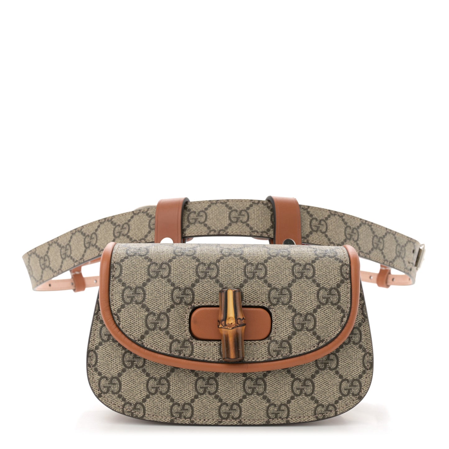GG Supreme Monogram Web Bamboo Mini 1947 Belt Bag 90 36 Beige