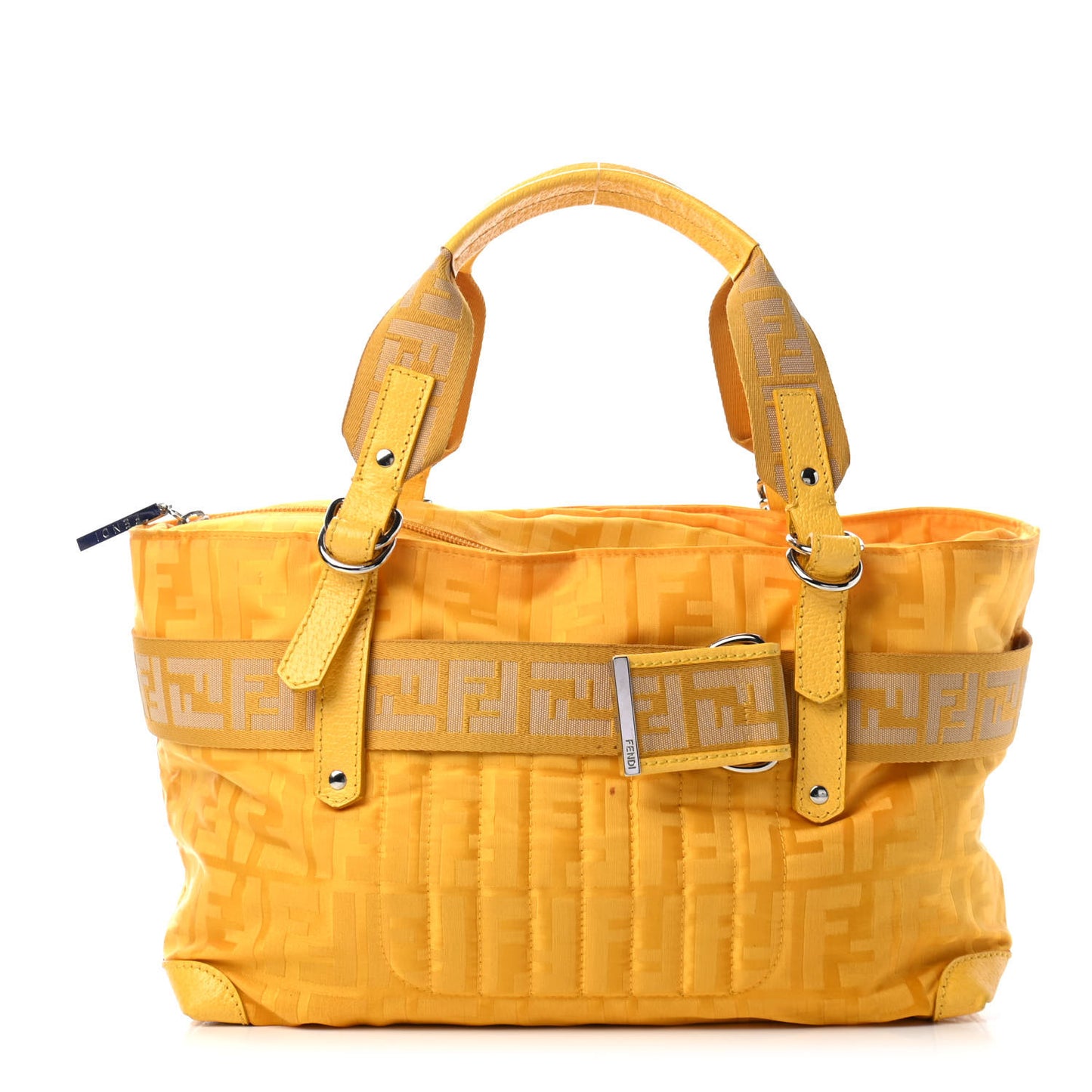 Zucca Cinghiale Medium Zip Code Shopping Tote Yellow