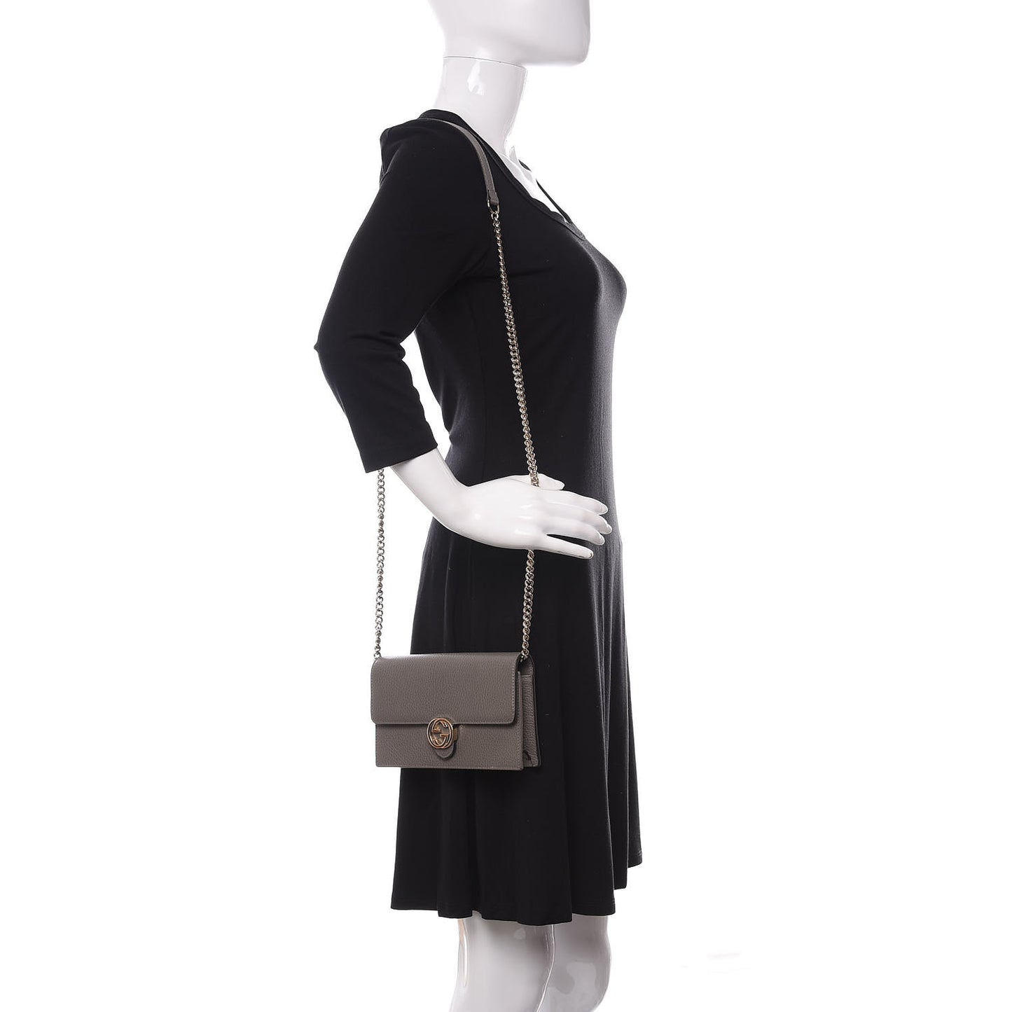 Dollar Calfskin Interlocking G Chain Wallet Loess