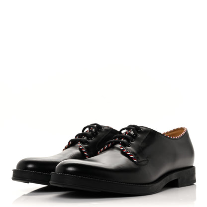 Gucci Calfskin Embroidered Mens Lace Up Oxfords 10 Black 3 of 7