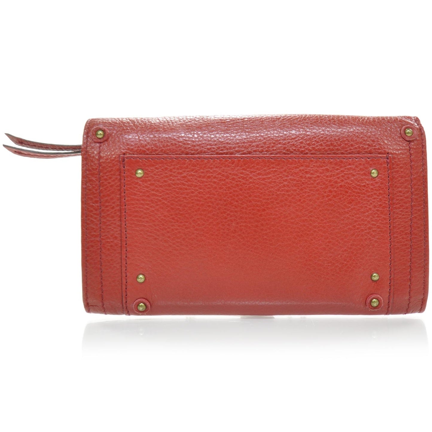 Leather Paddington Clutch Wallet Vermillion Red