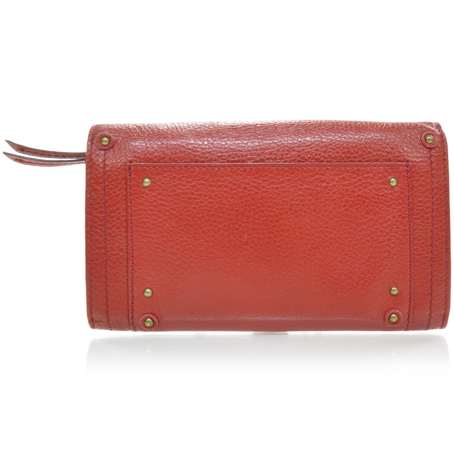 Chloe Leather Paddington Clutch Wallet Vermillion Red 3 of 8