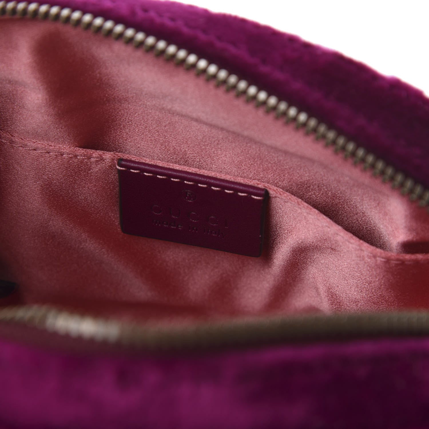 Gucci Velvet Matelasse GG Marmont Belt Bag 85 34 Fuchsia Violet Cyclamen 8 of 10