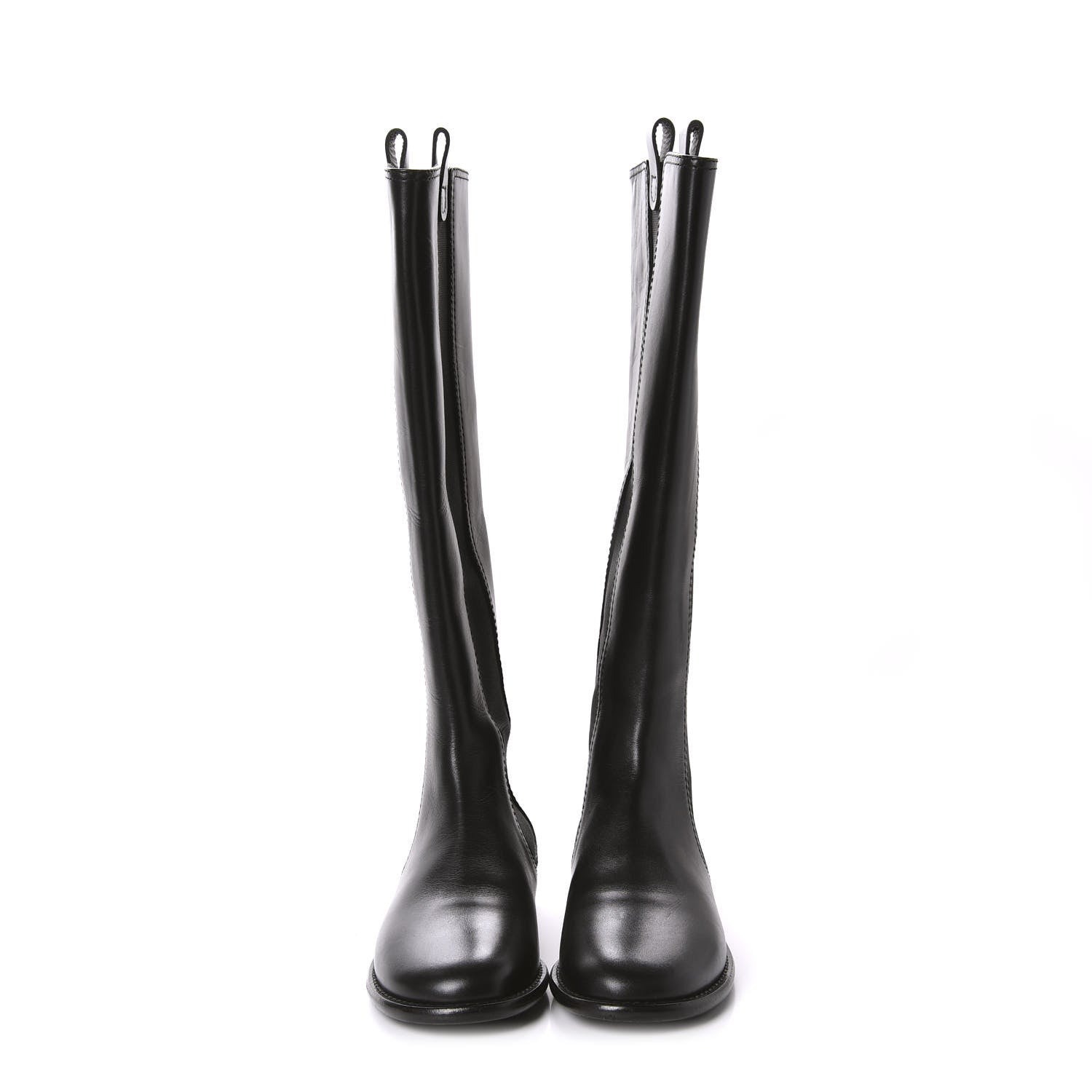 Chanel Calfskin Tall Boots 36.5 Black 2 of 11