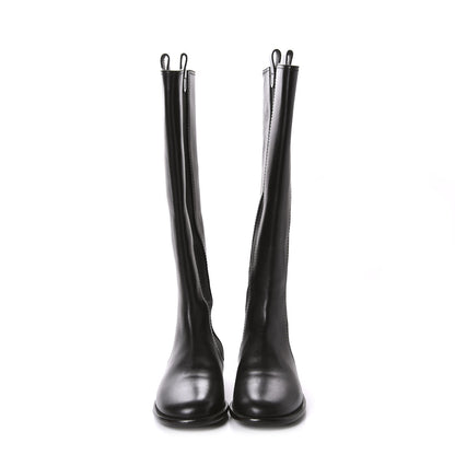 Chanel Calfskin Tall Boots 36.5 Black 2 of 11