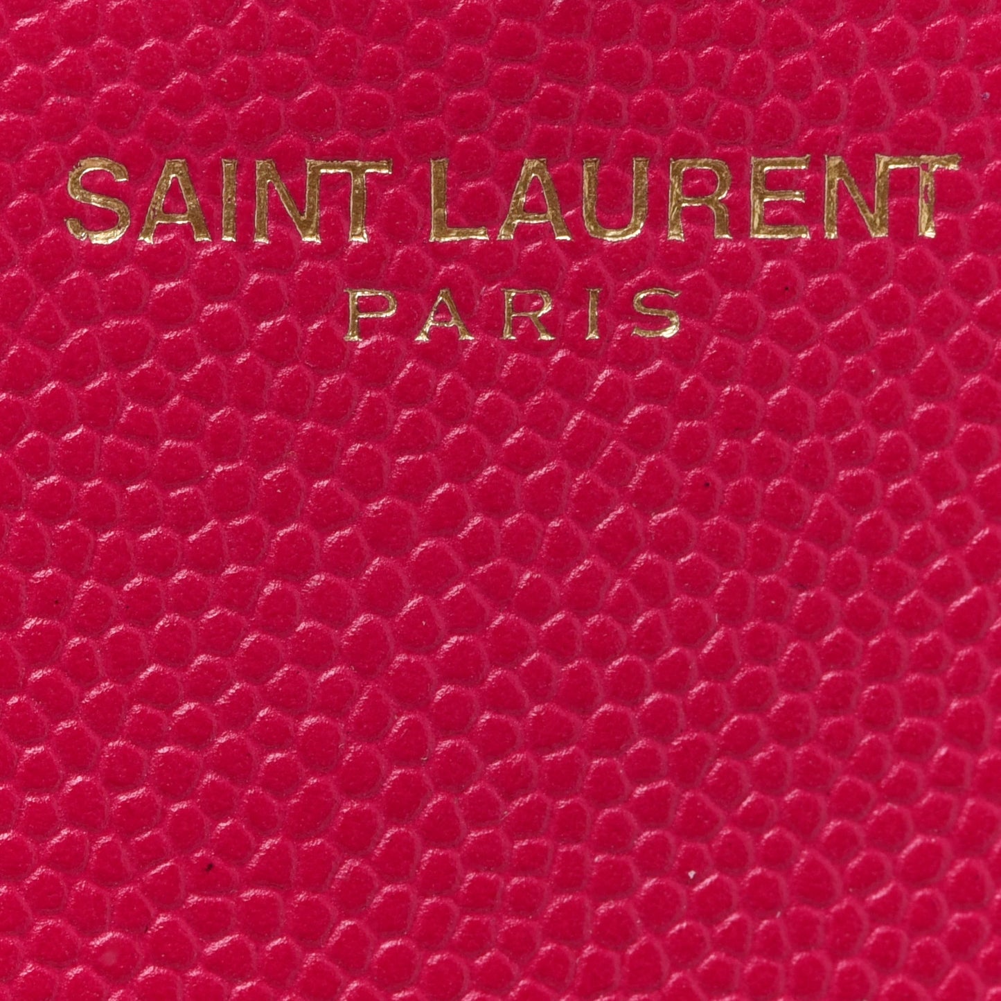 Grain De Poudre Matelasse Chevron Monogram Chain Wallet Lipstick Fuchsia