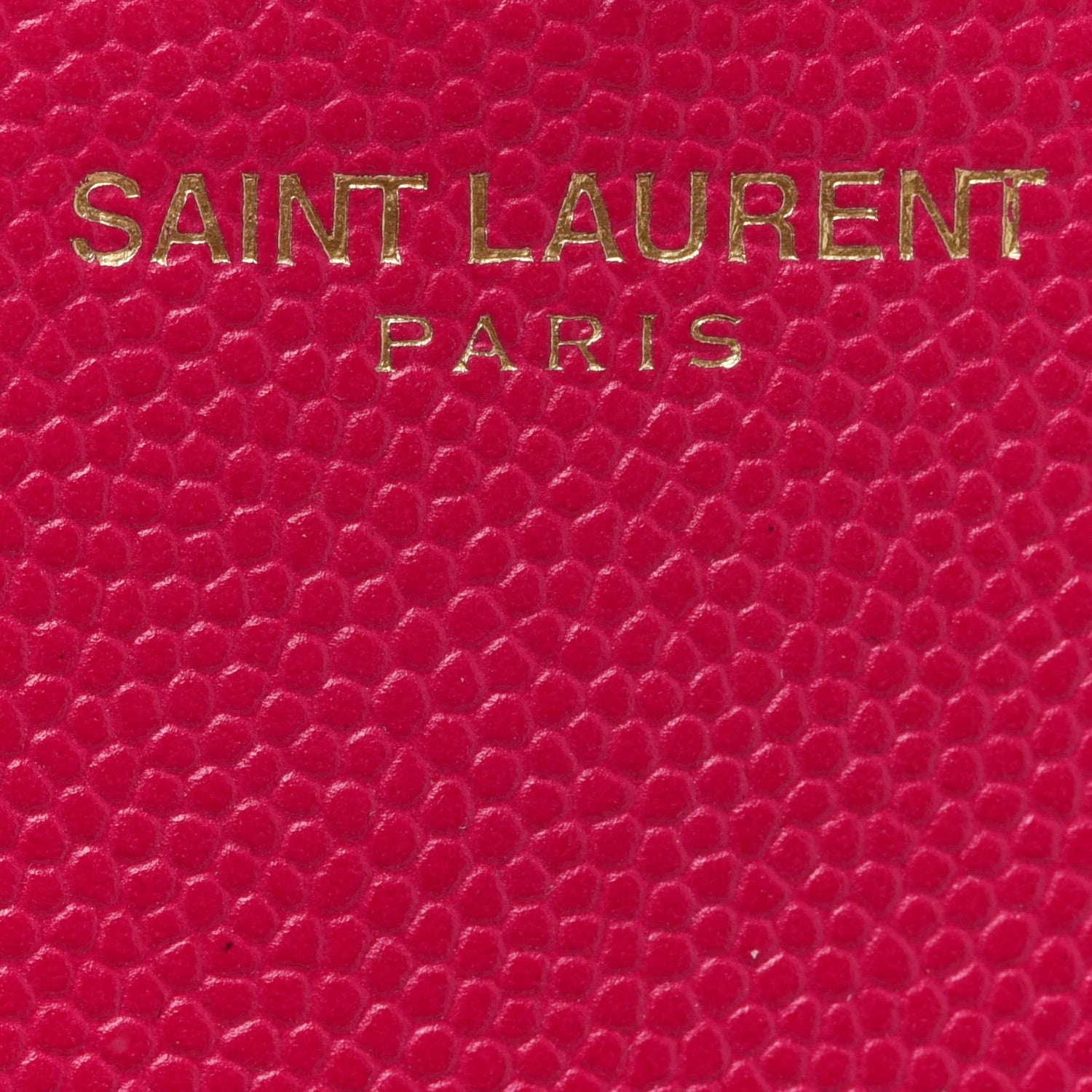 Saint Laurent Grain De Poudre Matelasse Chevron Monogram Chain Wallet Lipstick Fuchsia 6 of 12