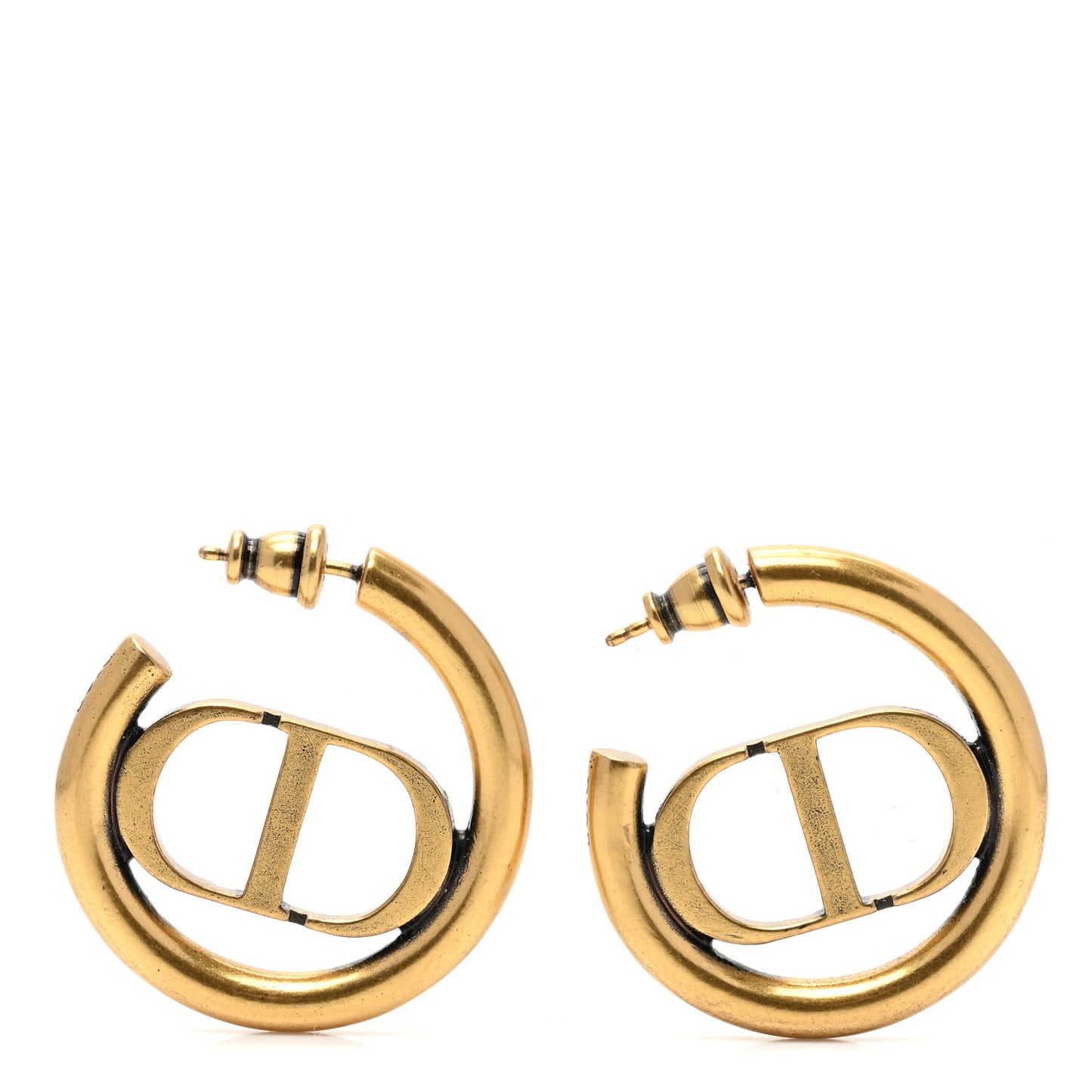 Metal 30 Montaigne Hoop Earrings Aged Gold