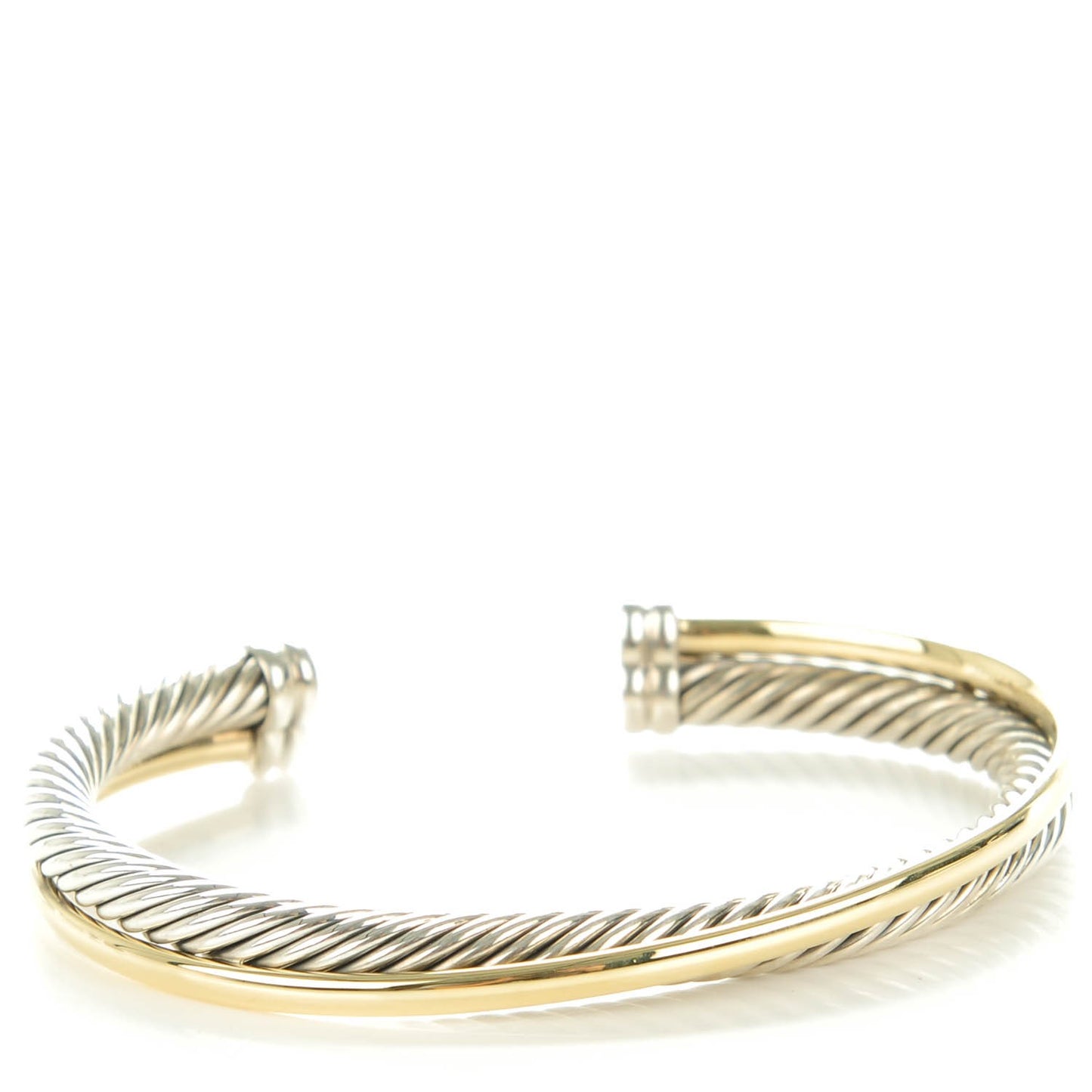 Sterling Silver 18K Yellow Plated Gold 5mm Crossover Cuff