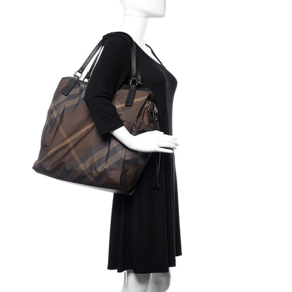 Burberry Nylon Check Small Buckleigh Packable Tote Brown 2 of 11