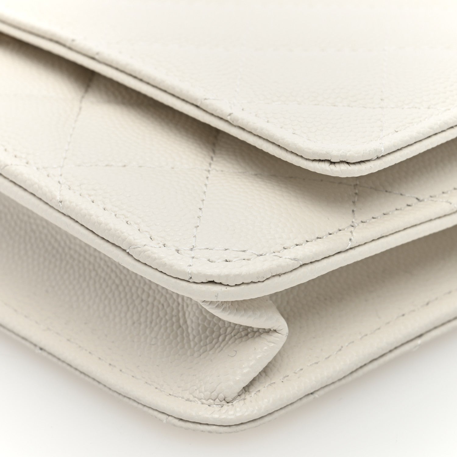 Chanel Caviar Quilted Wallet on Chain WOC White 10 of 11