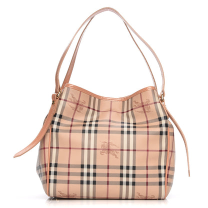 Burberry Haymarket Check Small Canterbury Tote Pale Coral Pink 1 of 7