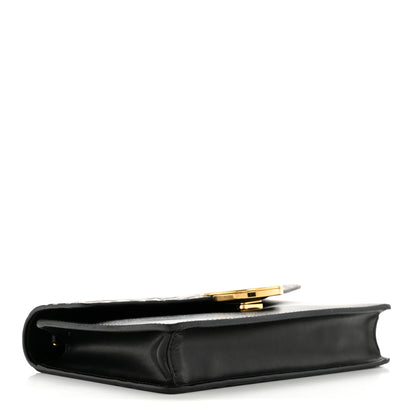 Fendi Vitello Cruise F is Fendi Bi-Color FF 1974 Embossed Medium Envelope Wallet On Chain Black Maya 4 of 15