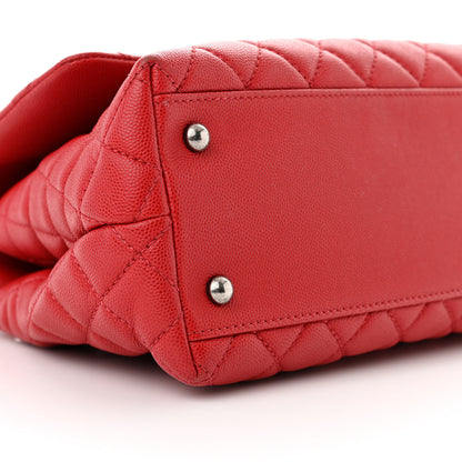 Chanel Caviar Quilted Small Coco Handle Flap Red 9 of 10
