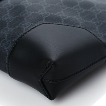 Gucci Soft GG Supreme Monogram Appia Calfskin Web East West Messenger Bag Black Grey 9 of 9