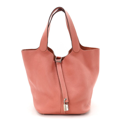 Hermes Taurillon Clemence Picotin Lock 26 GM Rose Thè 1 of 9