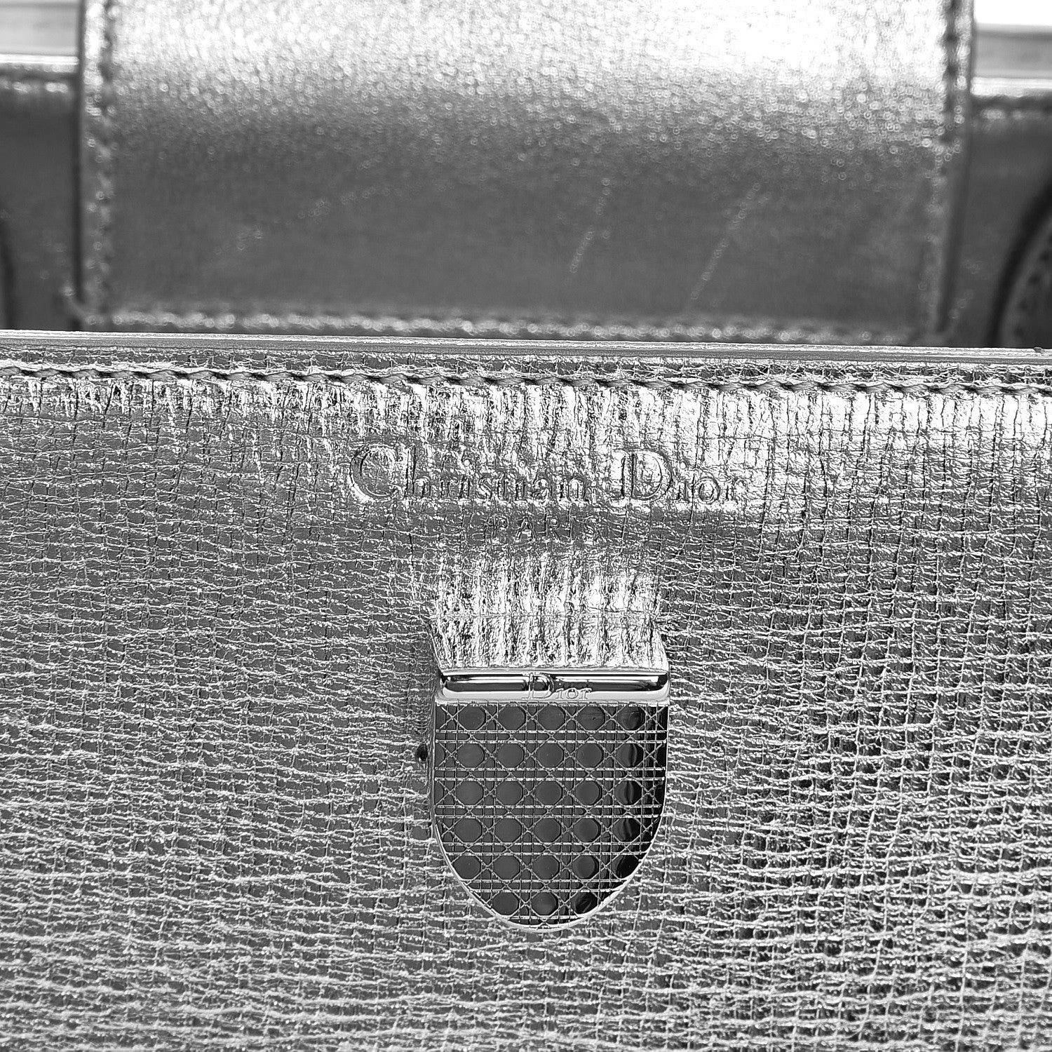 Christian Dior Metallic Grained Calfskin Mini Diorever Flap Silver 8 of 10