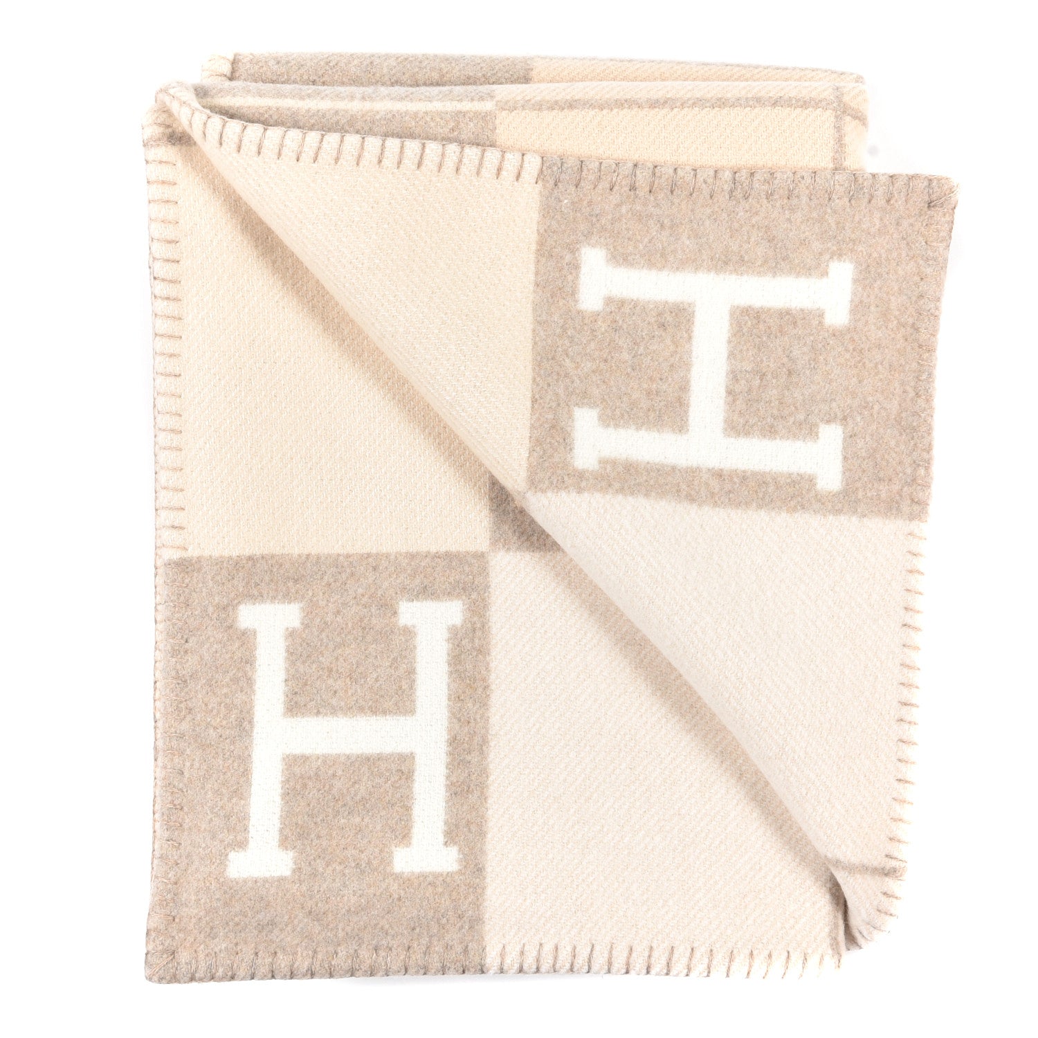 Hermes Wool Cashmere Avalon III Blanket Coco Camomille 2 of 3