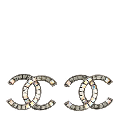 Chanel Crystal Baguette CC Earrings Silver 1 of 5