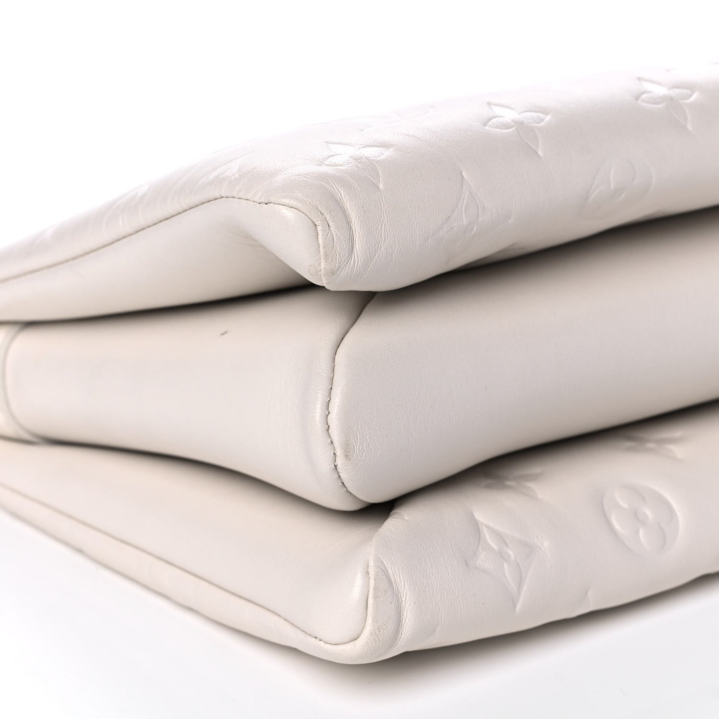 Lambskin Embossed Monogram Coussin PM Beige Cream