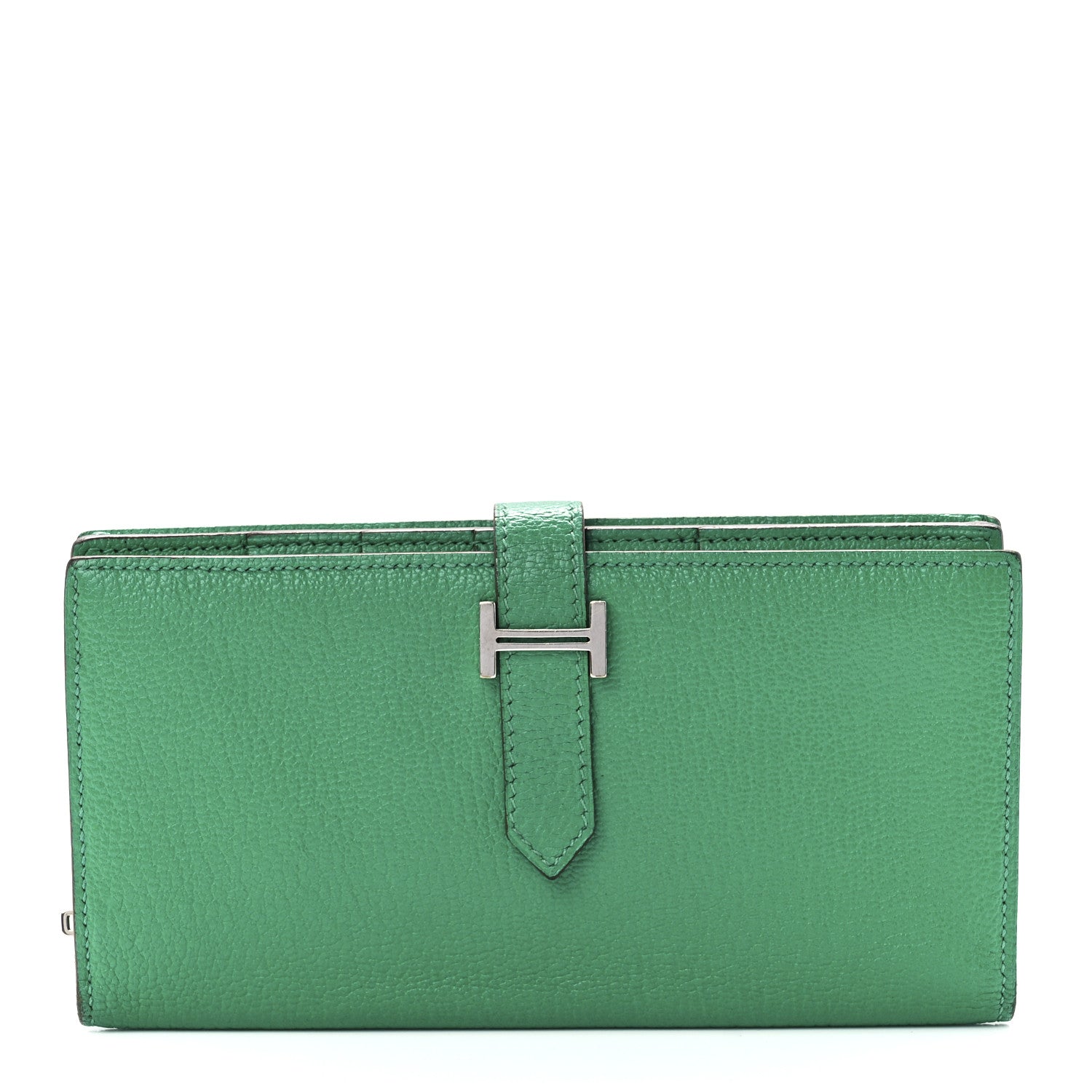 Hermes Chevre Mysore Bearn Gusset Wallet Menthe 1 of 15