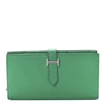 Hermes Chevre Mysore Bearn Gusset Wallet Menthe 1 of 15