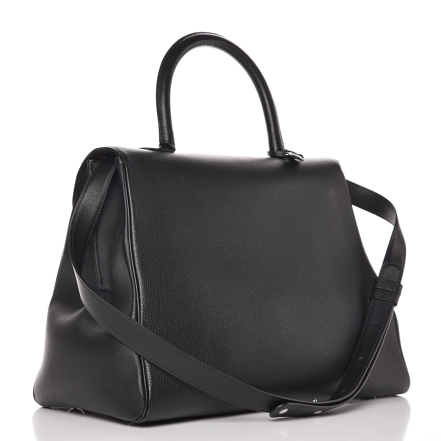 Delvaux Grained Calfskin GM Brillant Satchel Black 3 of 8