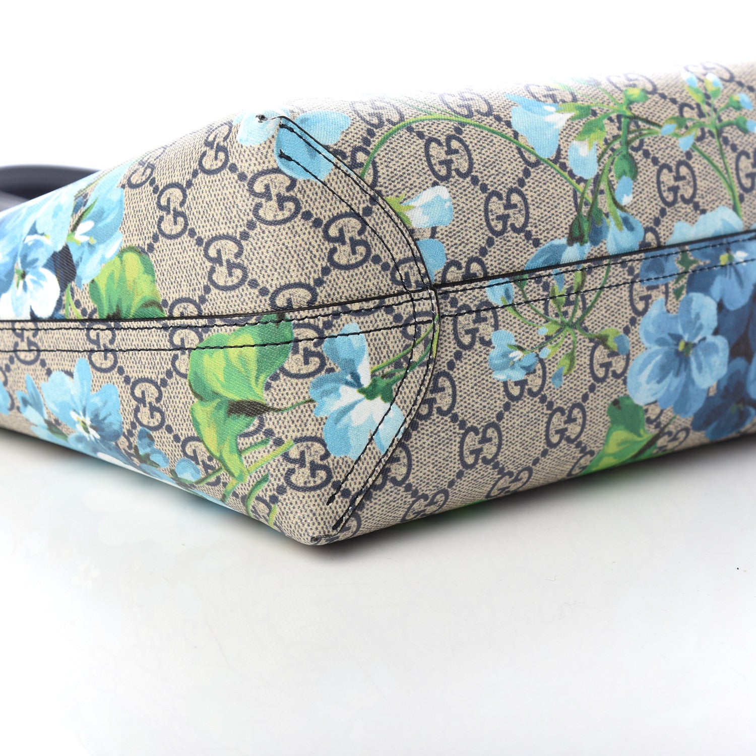 Gucci GG Supreme Monogram Blooms Small Reversible Tote Beige Blue Navy 6 of 8