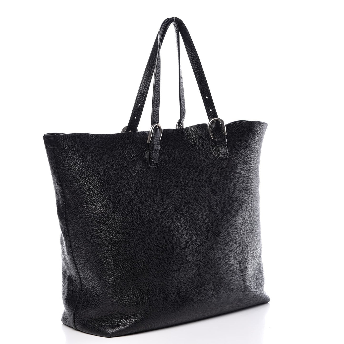 Pebbled Calfskin Large Tote Black